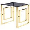 Best Master Furniture Best Master Mallory Stainless Steel And Smoked Glass End Table In Gold In Gold