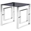 Best Master Furniture Best Master Mallory Stainless Steel And Smoked Glass End Table In Silver In Silver