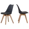 Best Master Furniture Best Master Mirage Modern Solid Wood Dining Side Chair In Black (set Of 2)