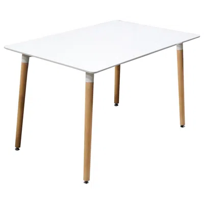 Best Master Furniture Best Master Mirage Modern Solid Wood Dining Table In White