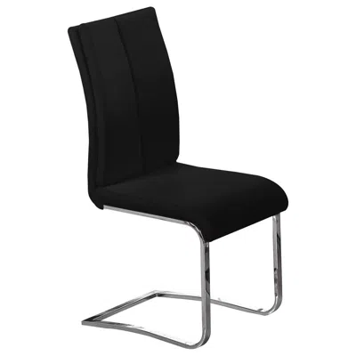 Best Master Furniture Best Master Modern Faux Leather Dining Side Chair In Black/chrome (set Of 2) In Blue