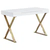 Best Master Furniture Best Master Modern Stainless Steel Frame Computer Desk - Gold High Gloss