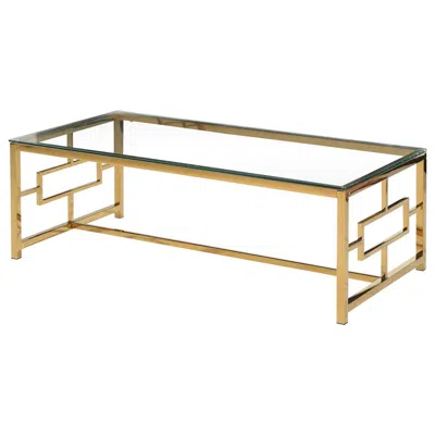 Best Master Furniture Best Master Stainless Steel And Glass Coffee Table In Clear/gold Base