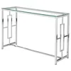 Best Master Furniture Best Master Stainless Steel And Glass Console Table In Silver Base/clear