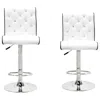 Best Master Furniture Best Master Swivel Bar Stool With Crystal And Tufted Look In White (set Of 2)