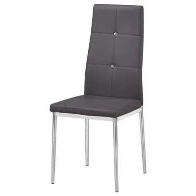 Best Master Furniture Best Master Trina Bi Cast Leather Dining Side Chair In Gray (set Of 2)