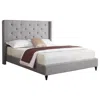 Best Master Furniture Best Master Valentina Fabric Upholstered Wingback East King Platform Bed - Gray