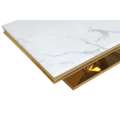 Best Master Furniture Blythe Stone Marble Laminate Gold Coffee Table In White