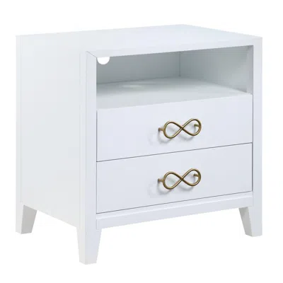 Best Master Furniture Bradbury White Modern Wood Nightstand