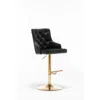 Best Master Furniture Brightcast 2-piece Velvet Tufted Gold Bar Stools In Black