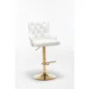 Best Master Furniture Brightcast 2-piece Velvet Tufted Gold Bar Stools In White