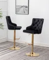 Best Master Furniture Brightcast Tufted Bar Stools, 2 Piece In Black