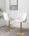 Best Master Furniture Brightcast Tufted Bar Stools, 2 Piece In White
