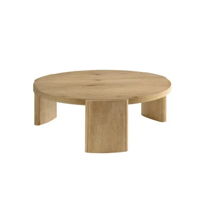 Best Master Furniture Bristol Mid-century Round Coffee Table, Kepler Driftwood In Brown