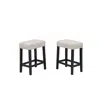 Best Master Furniture Caden Upholstered Counter Height Stools, Beige/black Charcoal