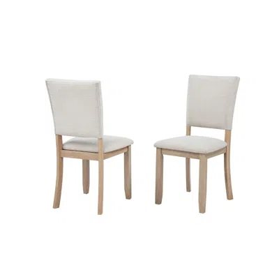 Best Master Furniture Camden Upholstered Dining Chair, Set Of 2, Beige/light Oak In White