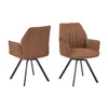 Best Master Furniture Chidimma 19" Swivel Dining Arm Chair In Beige (set Of 2)