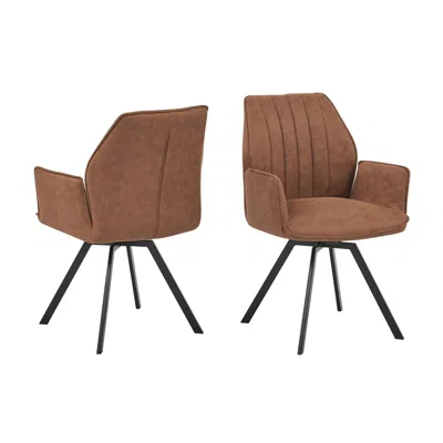 Best Master Furniture Chidimma 19" Swivel Dining Arm Chair In Beige (set Of 2) In Burgundy