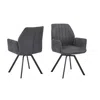 Best Master Furniture Chidimma 19" Swivel Dining Arm Chair In Gray (set Of 2)