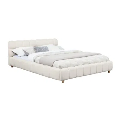 Best Master Furniture Ctoria Queen Burlap Bed, Cream In White