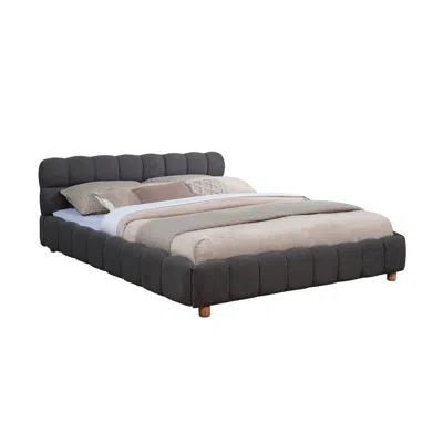 Best Master Furniture Ctoria Queen Burlap Bed, Gray In Black