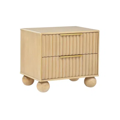 Best Master Furniture Daplen Scandinavian Modern 2-drawer Nightstand With Rounded Legs, Light Oak