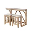 Best Master Furniture Dappelle 3-piece Pub Dining Set With Usb-a & Usb-c Ports In 1 Box, Natural In Brown