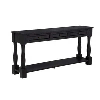 Best Master Furniture Delphina Rectangle Transitional Console Table With 3 Drawers, Espresso In Black