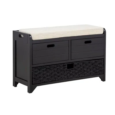 Best Master Furniture Delport Fully Assembled 2-drawer Storage Entryway Bench, Espresso In Black