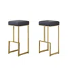 Best Master Furniture Dorrington Modern Velvet Backless Bar Stool In Gray/gold (set Of 2)