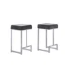 Best Master Furniture Dorrington Velvet Backless Counter Height Stool In Gray/silver (set Of 2) In Black