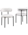 Best Master Furniture Drexel 30" Boucle Fabric Dining Chairs, Set Of 2 In Cream