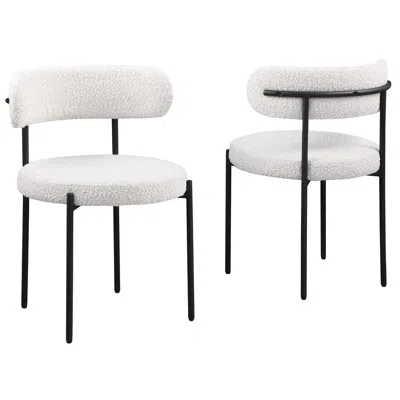 Best Master Furniture Drexel Boucle Fabric Cream Dining Chairs (set Of 2) In White