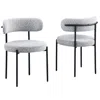 Best Master Furniture Drexel 30" Boucle Fabric Dining Chairs, Set Of 2 In White