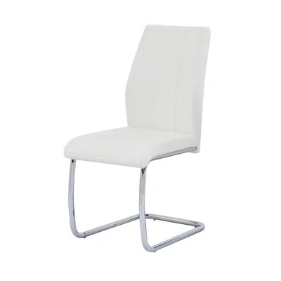 Best Master Furniture Gudmund 2-piece Modern Dining Chairs In White Faux Leather