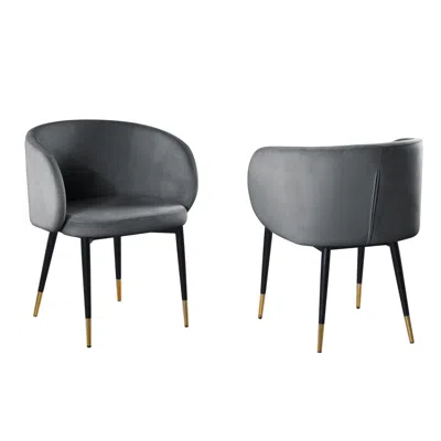 Best Master Furniture Hemingway Velvet Upholstered Side Chair In Gray Velvet In Animal Print