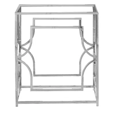 Best Master Furniture Herk Stainless Steel Dining Table Base Only In Gray