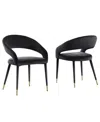 Best Master Furniture Jacques 32" Velvet Dining Chairs, Set Of 2 In Black