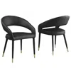 Best Master Furniture Jacques 32" Faux Leather Dining Chairs, Set Of 2 In Black