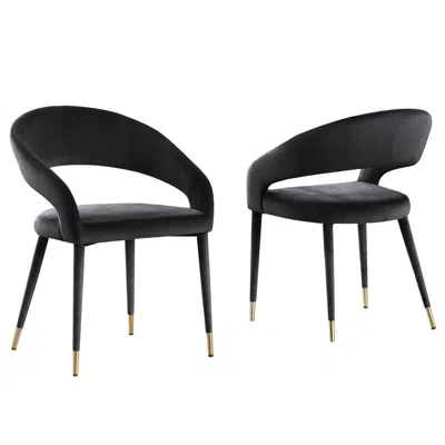 Best Master Furniture Jacques Velvet Black Dining Chairs (set Of 2)