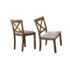 Best Master Furniture Janet 20" Wood Dining Chair In Driftwood (set Of 2) In Brown