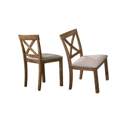 Best Master Furniture Janet 20" Wood Dining Chair In Driftwood (set Of 2) In Brown