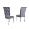 Best Master Furniture Layla Modern Velvet Upholstered Side Chairs In Gray (set Of 2)