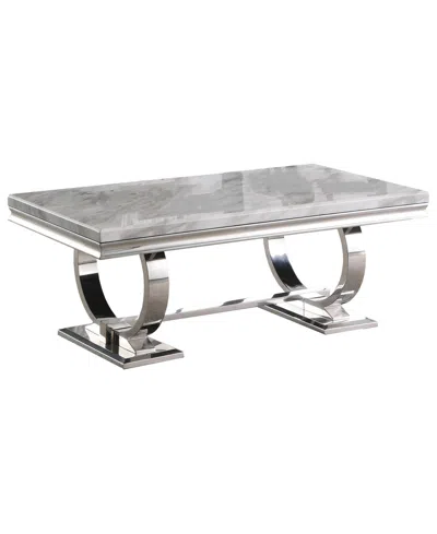 Best Master Furniture Lexington Rectangle Coffee Table In White