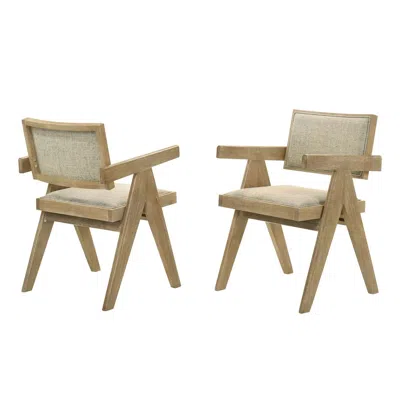 Best Master Furniture Malibu Transitional Upholstered Dining Chairs, Set Of 2, Kepler Driftwood In Brown
