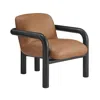 Best Master Furniture Modern Accent Chair With Treviso Dark Faux Leather Cushion, Set Of 1, Black In Brown