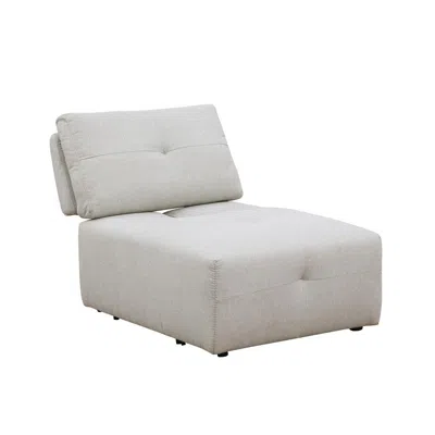 Best Master Furniture Nour Beige Armless Chair In White