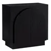 Best Master Furniture Questa Scandinavian Mid-century 2-door Cabinet With Arch Handles, Black In Black