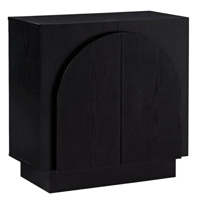 Best Master Furniture Questa Scandinavian Mid-century 2-door Cabinet With Arch Handles, Black