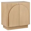 Best Master Furniture Questa Scandinavian Mid-century 2-door Cabinet With Arch Handles, Light Oak In Neutral